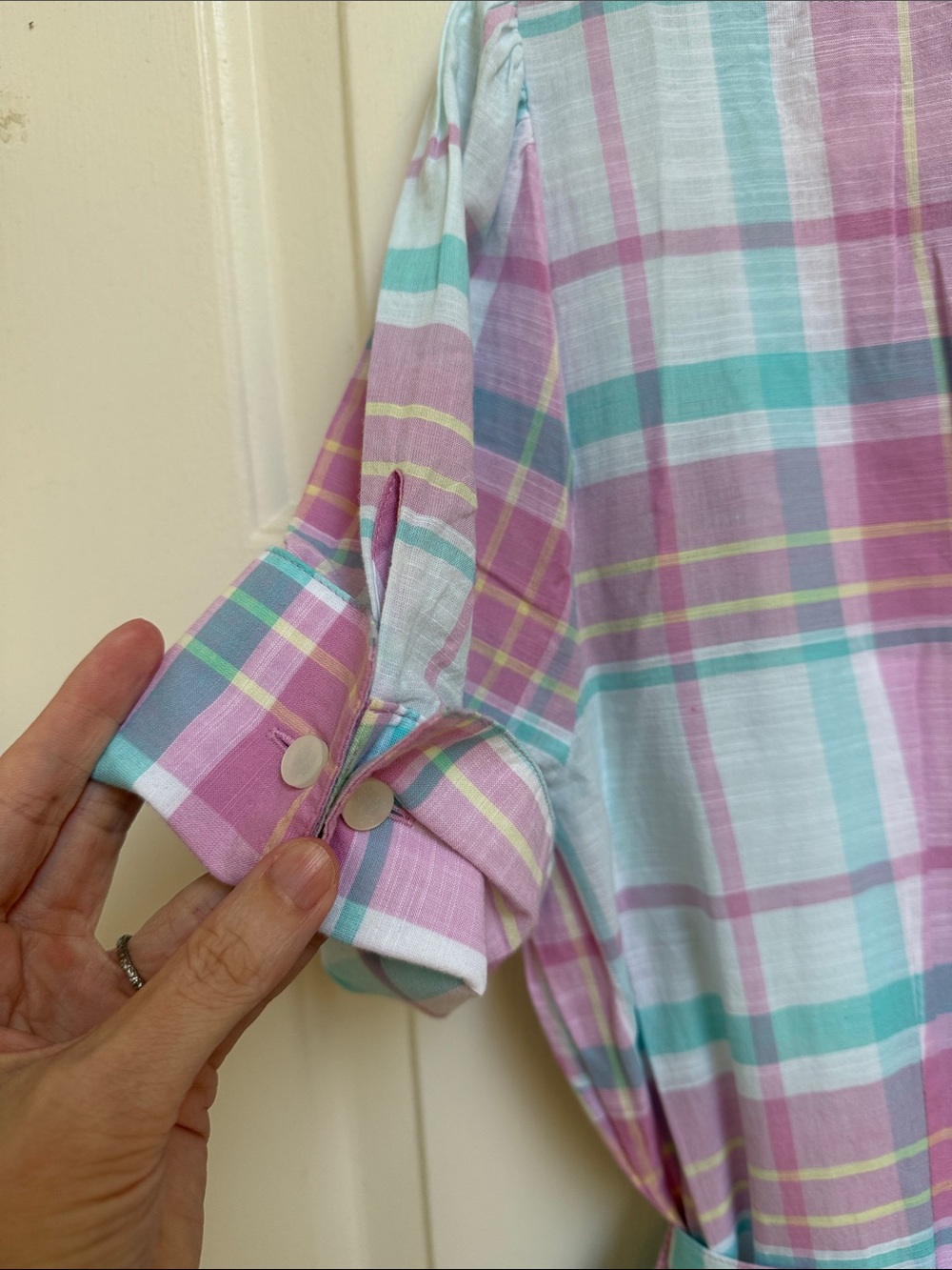 Brooks Brothers Pastel Plaid Button-Front Shirt Dress sz 12 - Picture 5 of 10